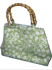 Green Bamboo Handle Bag