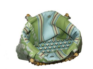 Green Bamboo Handle Bag