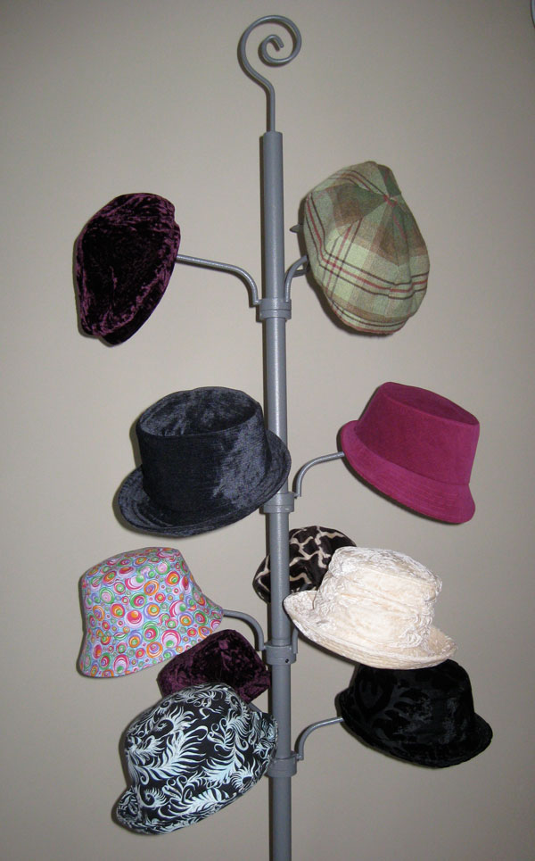 metal hat rack for storing and displaying handmade hats